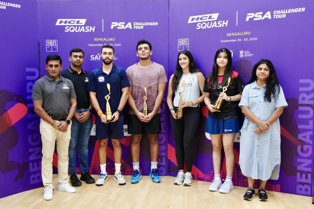 Winners and Runner Ups of HCL Squash Indian Tour 2025 - Bengaluru