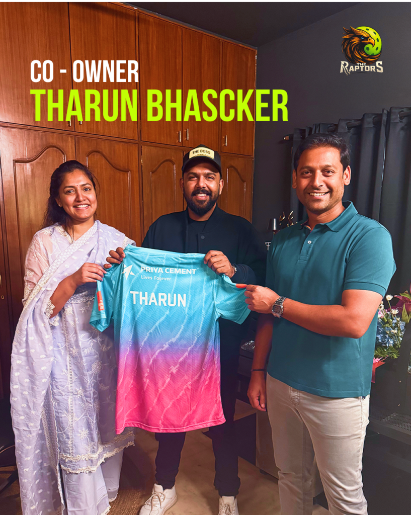 The Raptors welcome filmmaker Tharun Bhascker as Co-owner ahead of Hyderabad Pickleball League kick-off