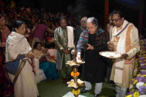 Lamp lighting by Ustad Amjad Ali Khan and other guests