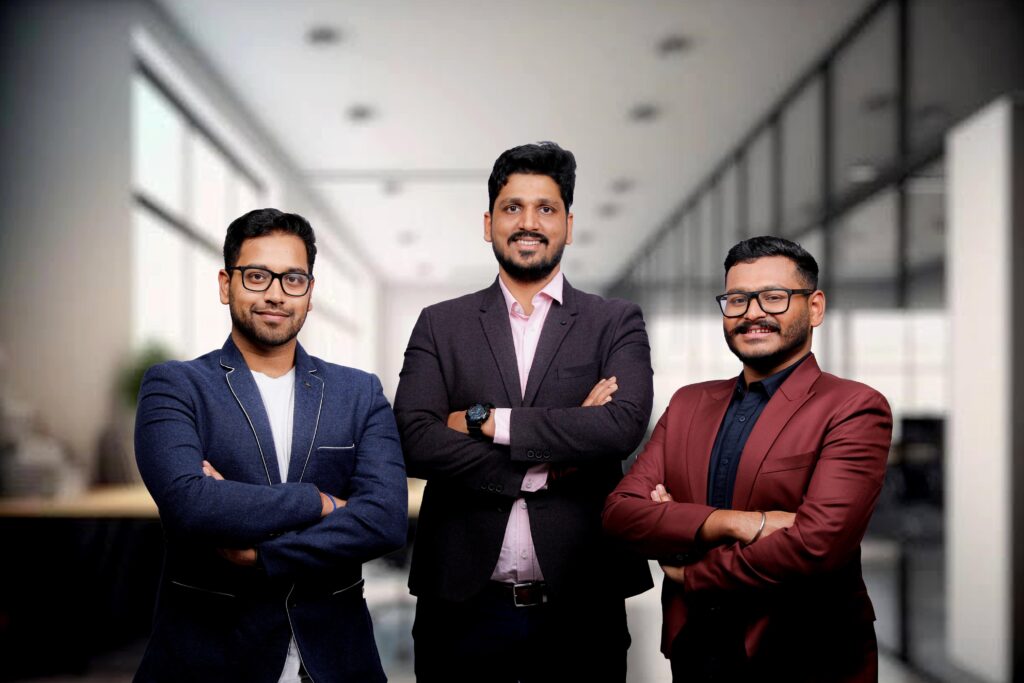 from left to right Nishant Das co founder,Avinash Upadhyay -co founder,Priam Jain-Cto and co founder